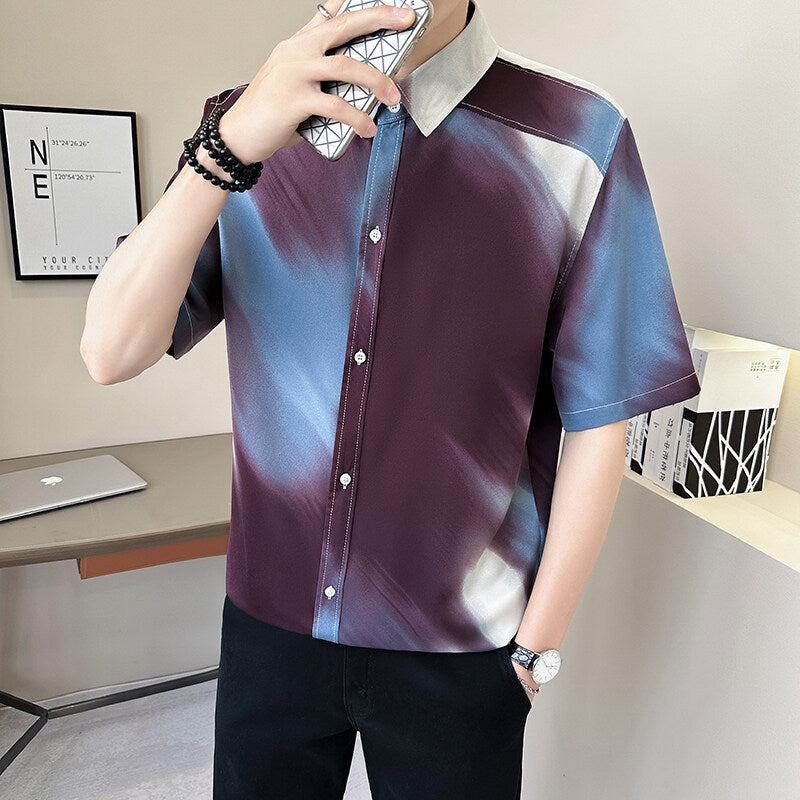 グラデーションシャツ半袖